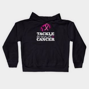 Tackle Breast Cancer Football Pink Ribbon Heart Love Kids Hoodie